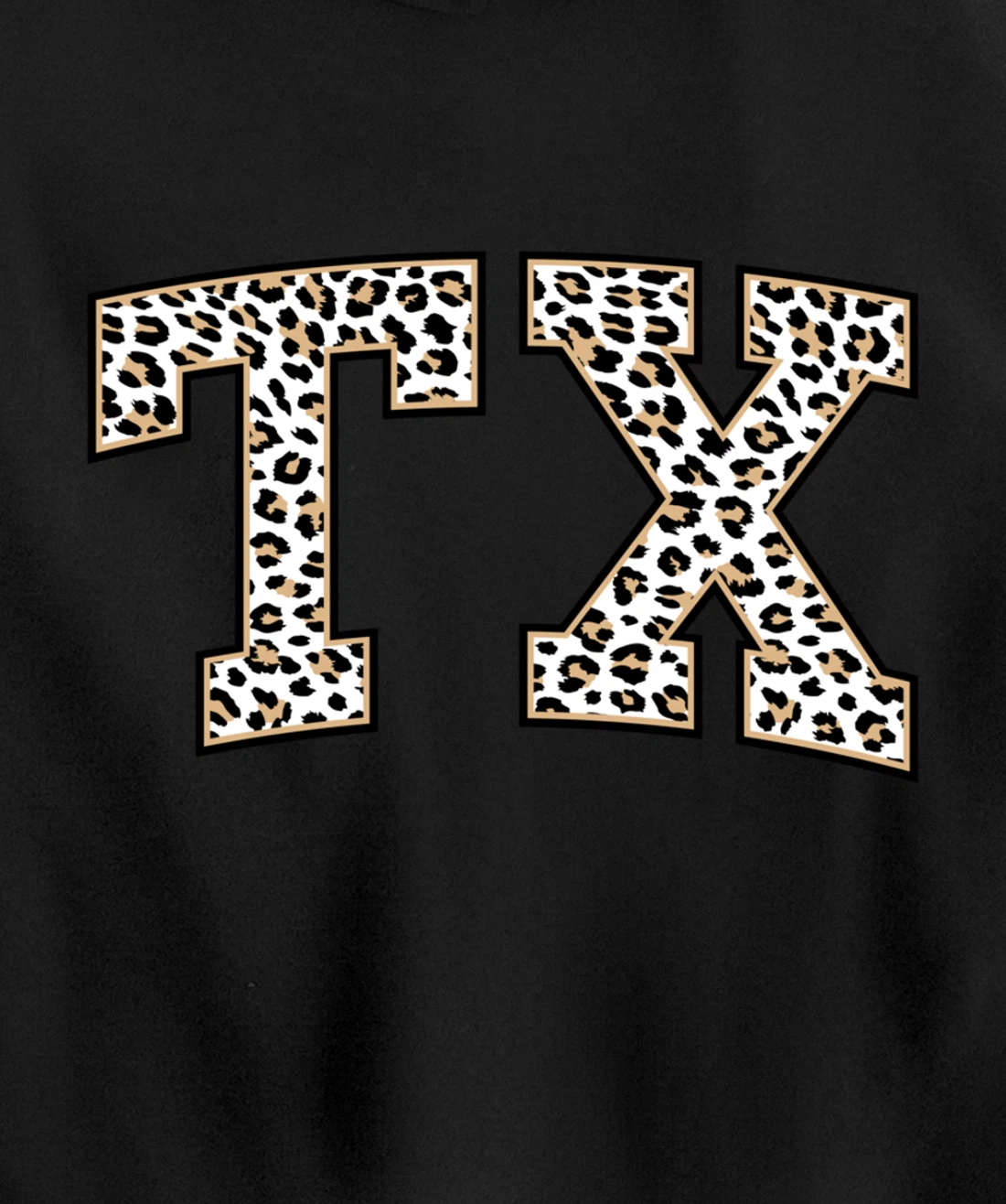 Texas Hoodie Women Men Cool Leopard Print TX State of Texas Pullover Hoodie