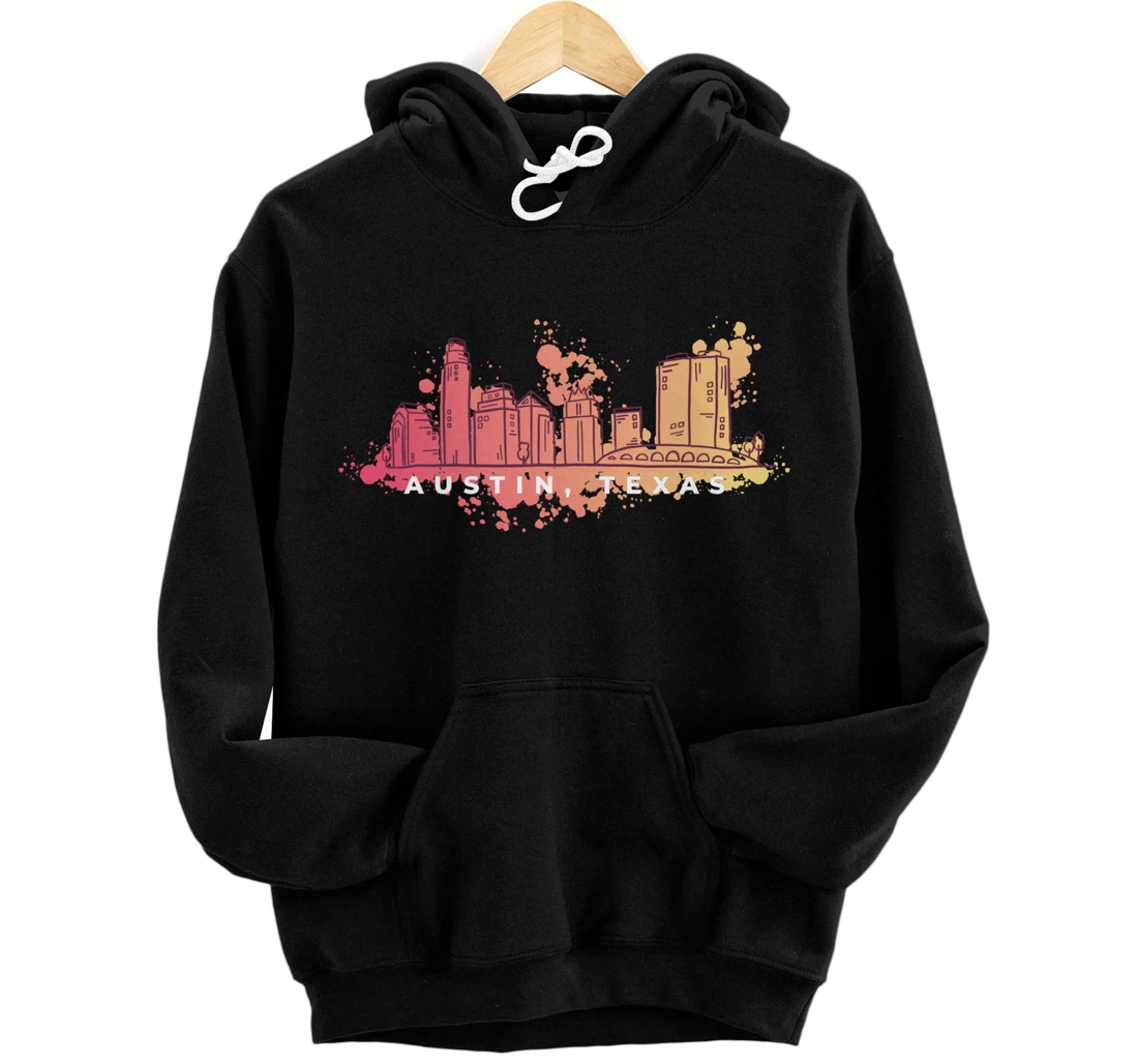 Austin Skyline Texas Pride Souvenir Gift Pullover Hoodie