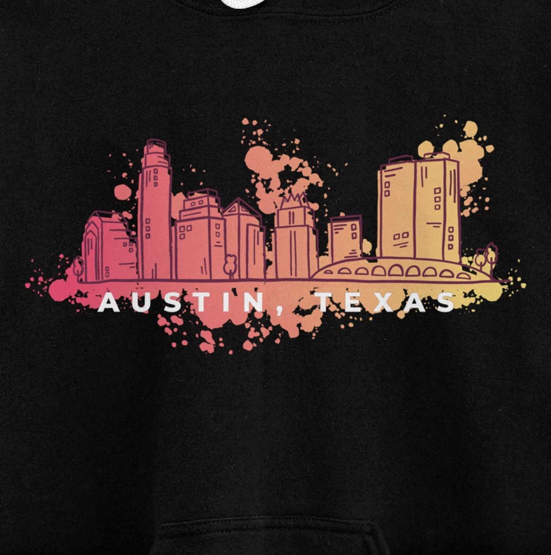 Austin Skyline Texas Pride Souvenir Gift Pullover Hoodie