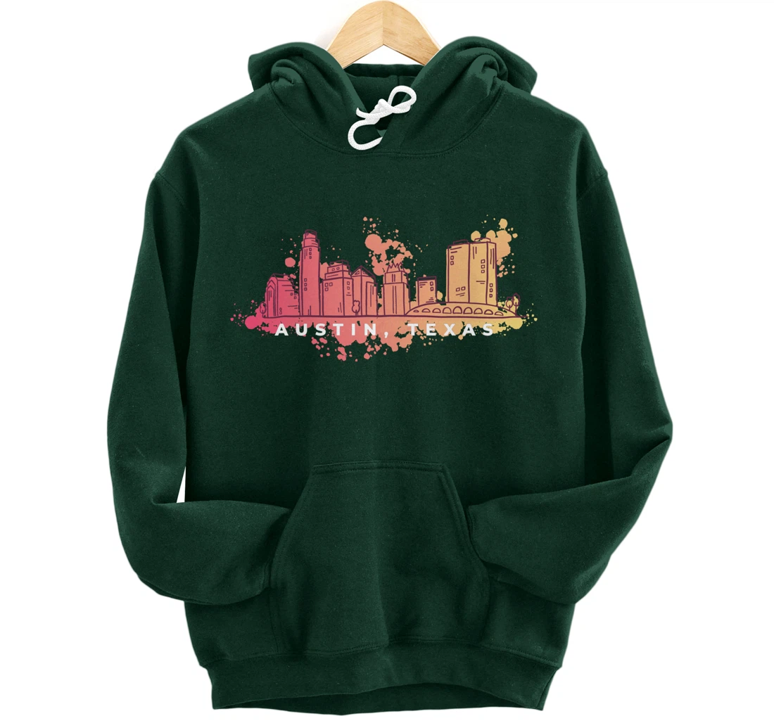 Austin Skyline Texas Pride Souvenir Gift Pullover Hoodie
