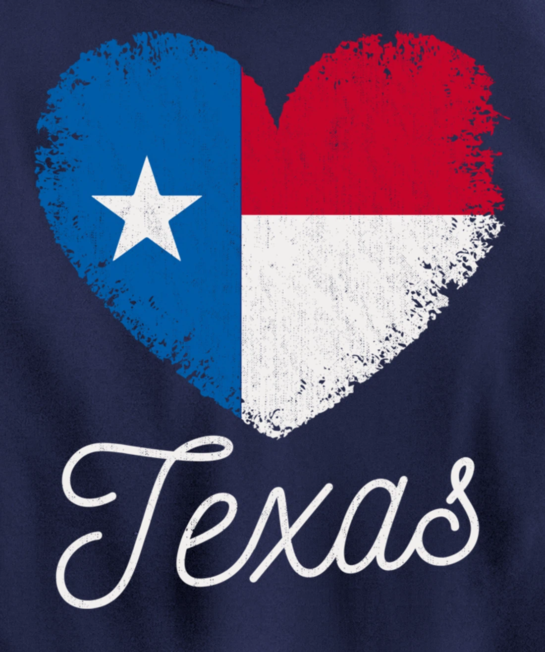 Love Heart Texan Flag Texas Pullover Hoodie