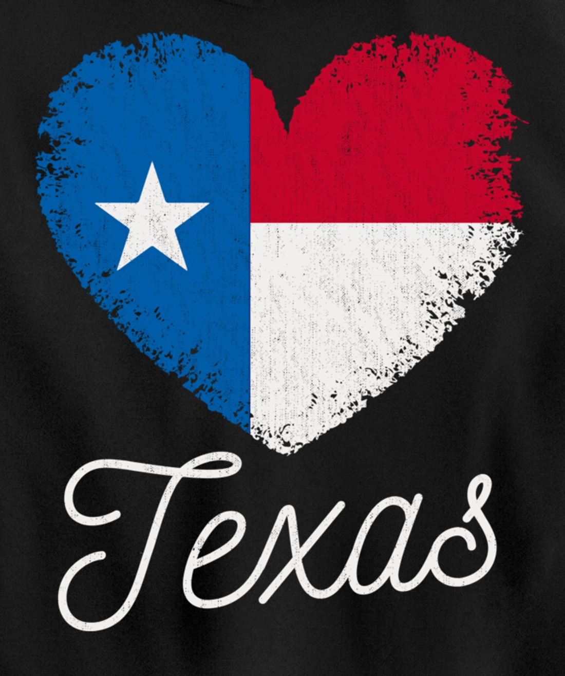 Love Heart Texan Flag Texas Pullover Hoodie