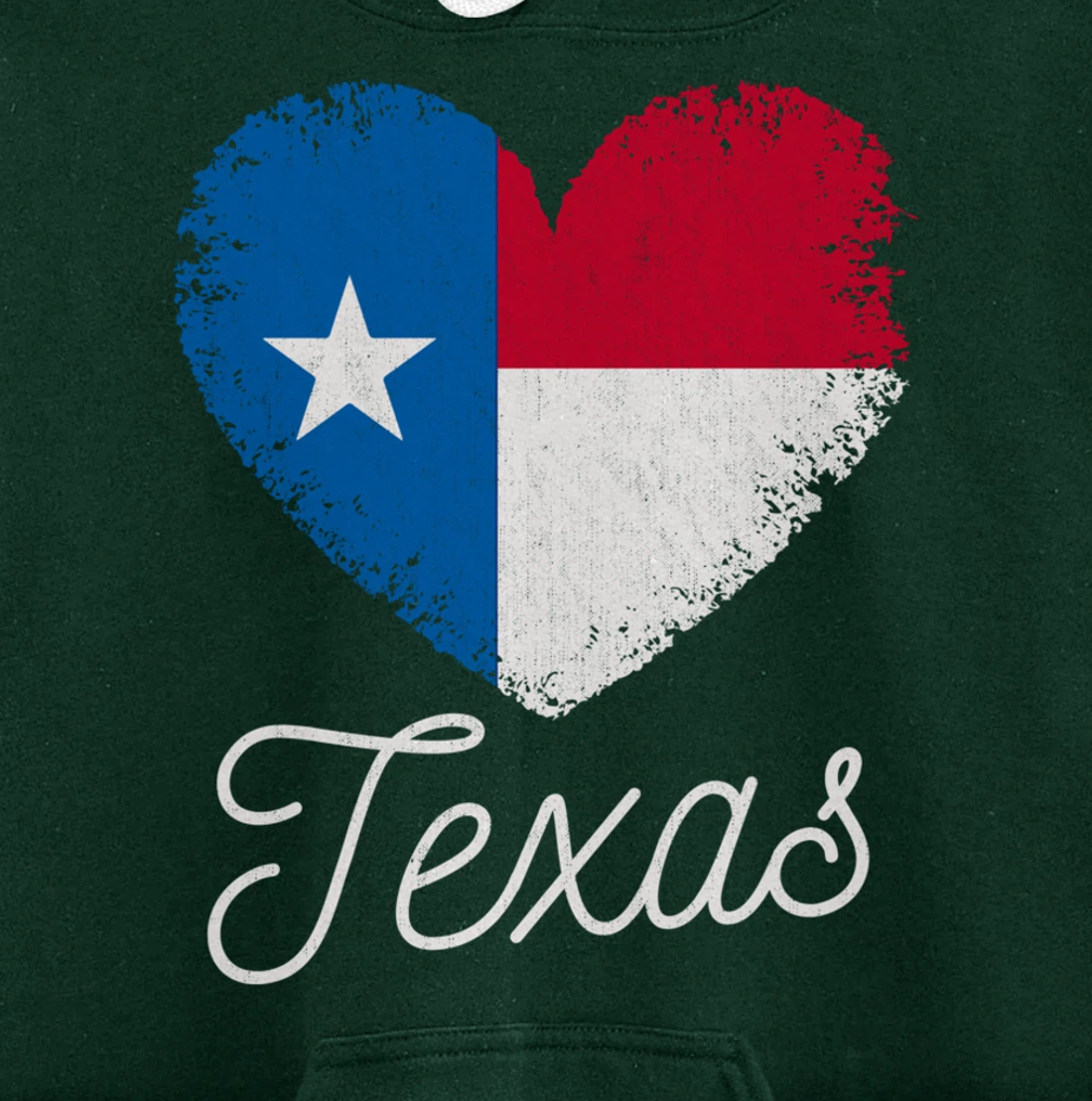 Love Heart Texan Flag Texas Pullover Hoodie
