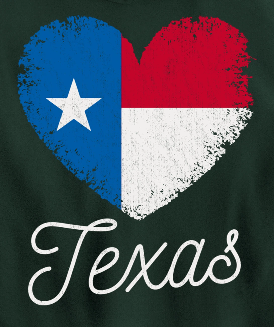 Love Heart Texan Flag Texas Pullover Hoodie