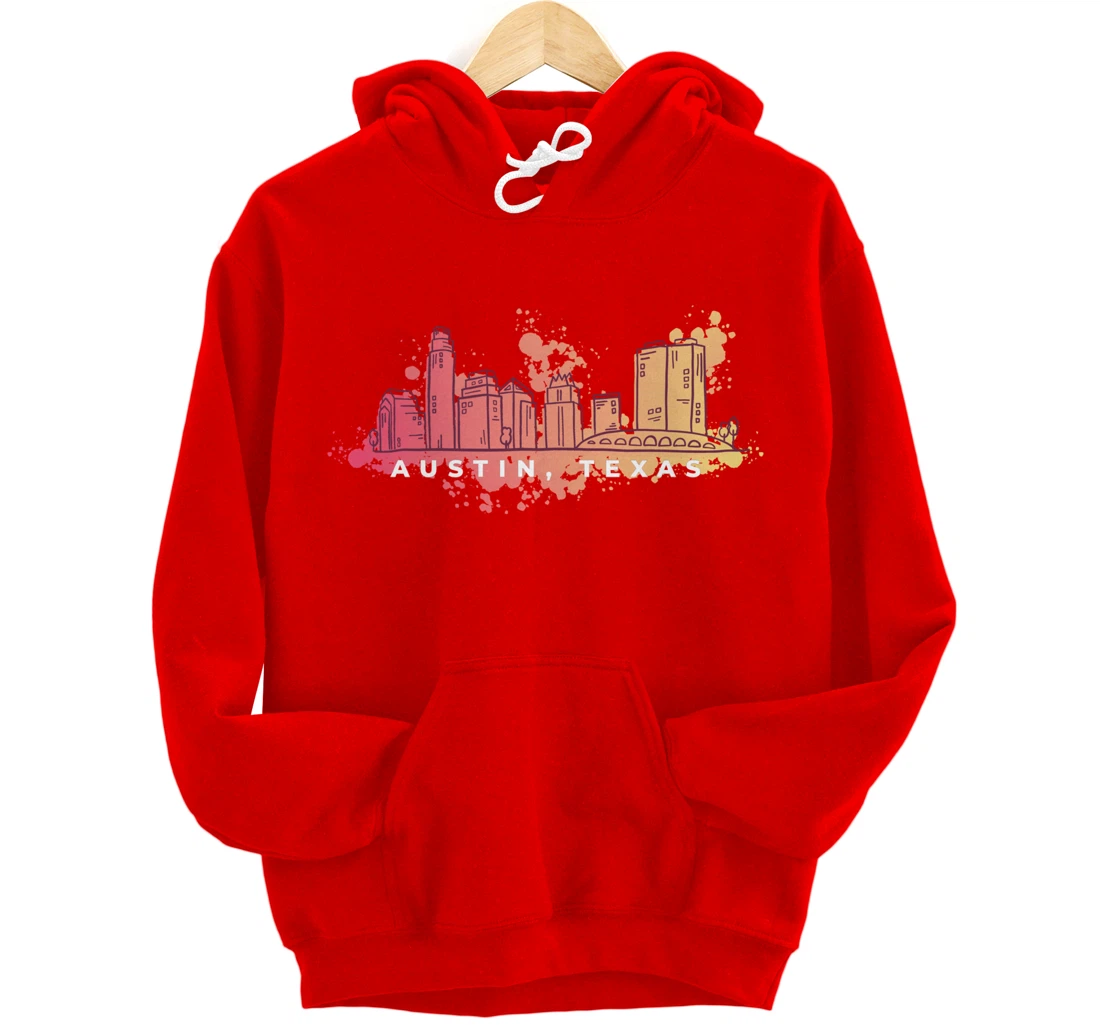 Austin Skyline Texas Pride Souvenir Gift Pullover Hoodie