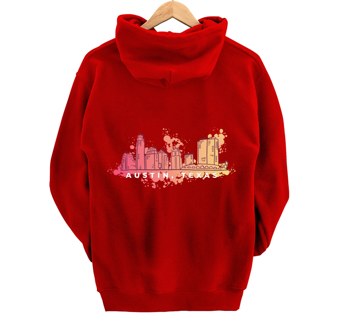 Austin Skyline Texas Pride Souvenir Gift Pullover Hoodie