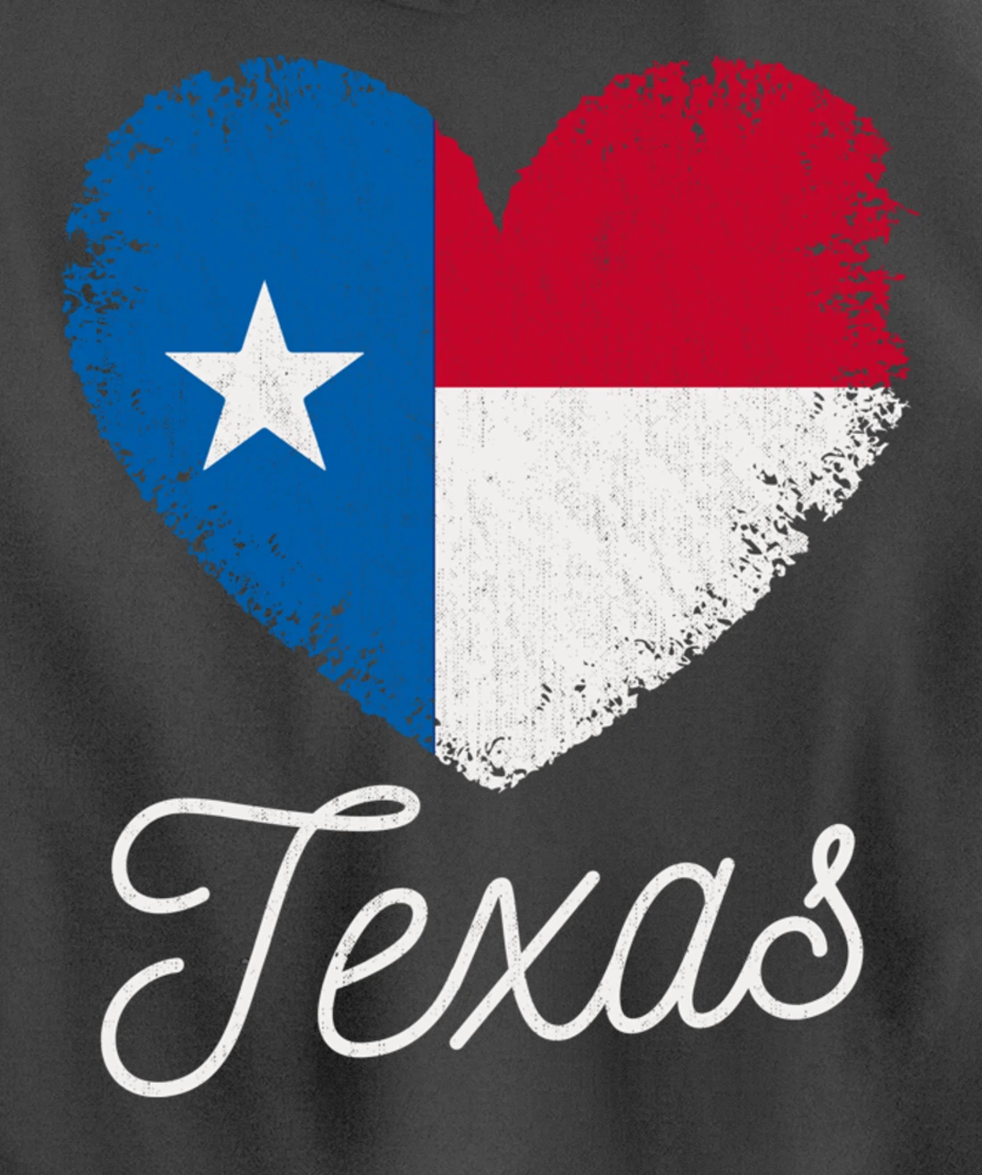 Love Heart Texan Flag Texas Pullover Hoodie