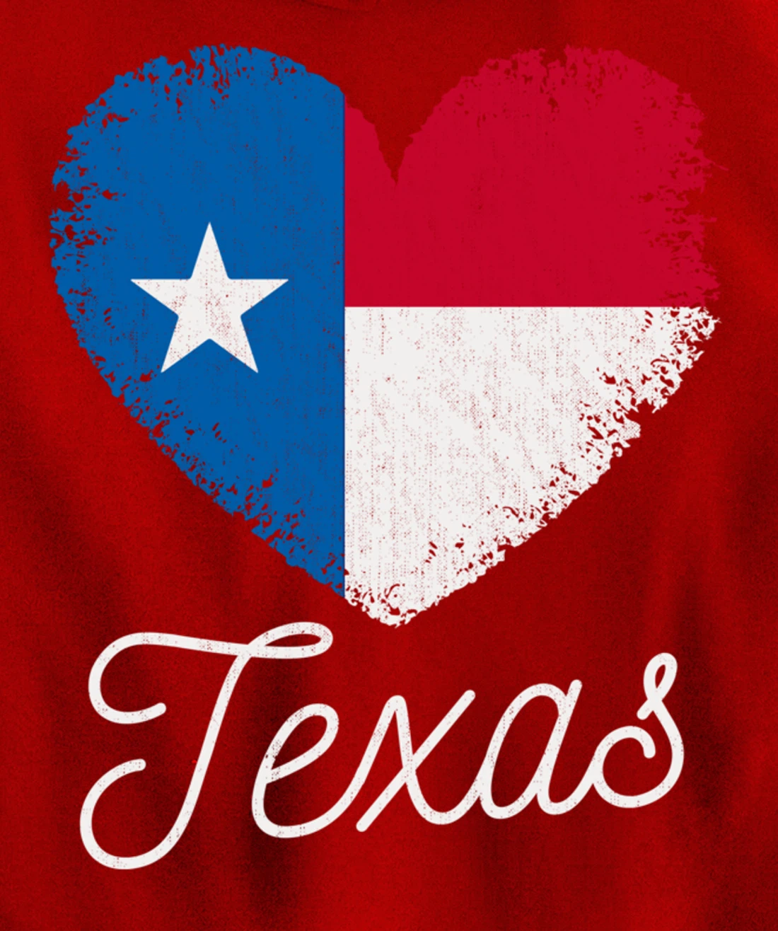 Love Heart Texan Flag Texas Pullover Hoodie