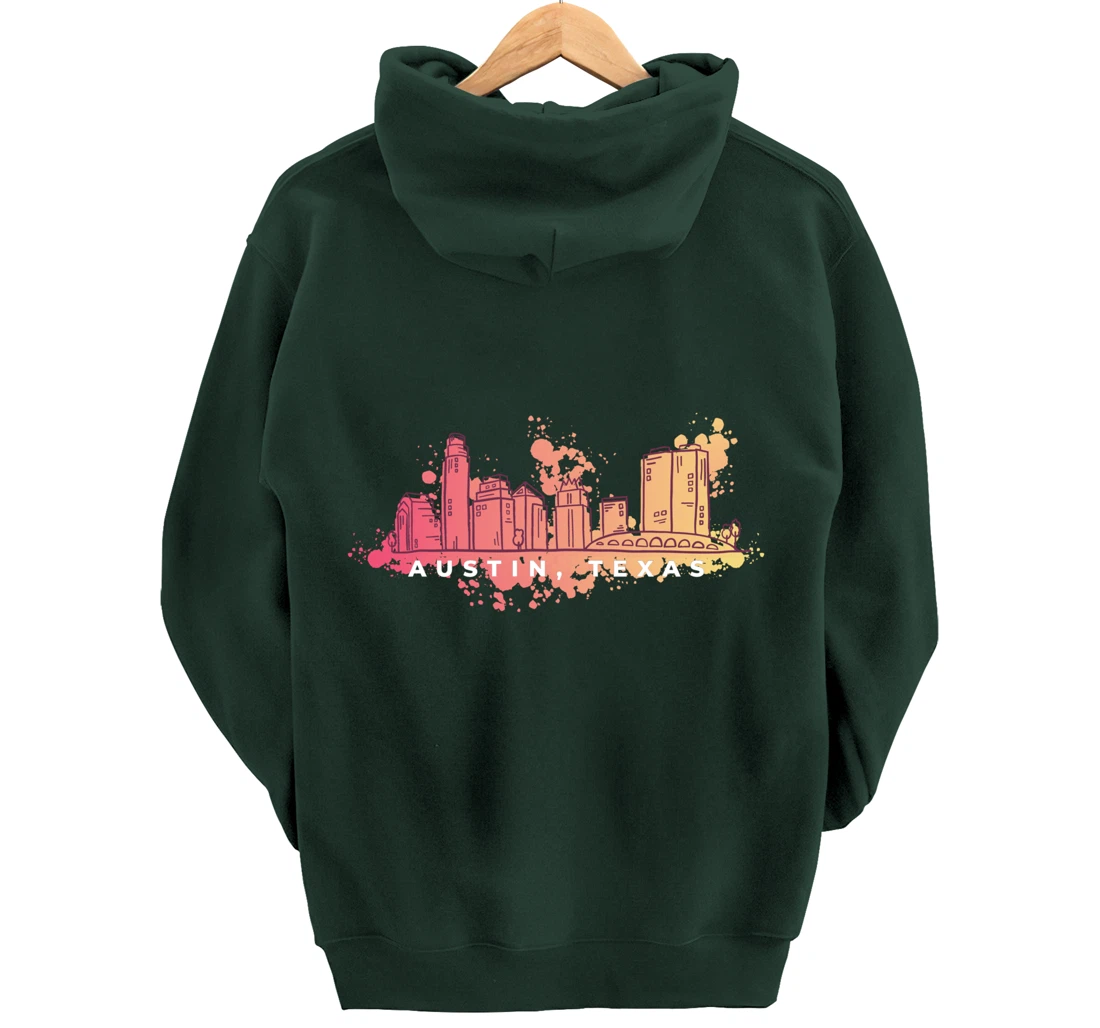 Austin Skyline Texas Pride Souvenir Gift Pullover Hoodie
