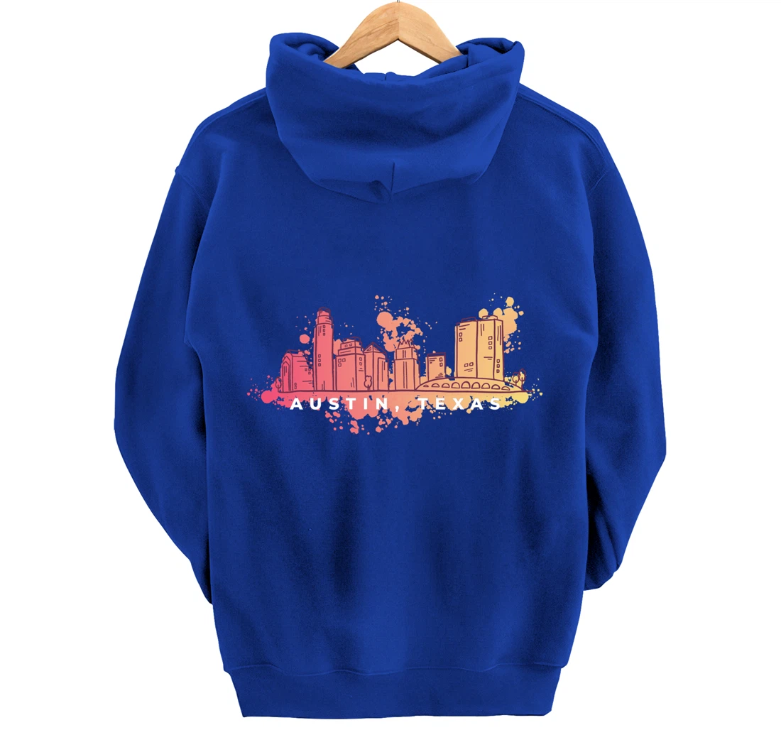 Austin Skyline Texas Pride Souvenir Gift Pullover Hoodie