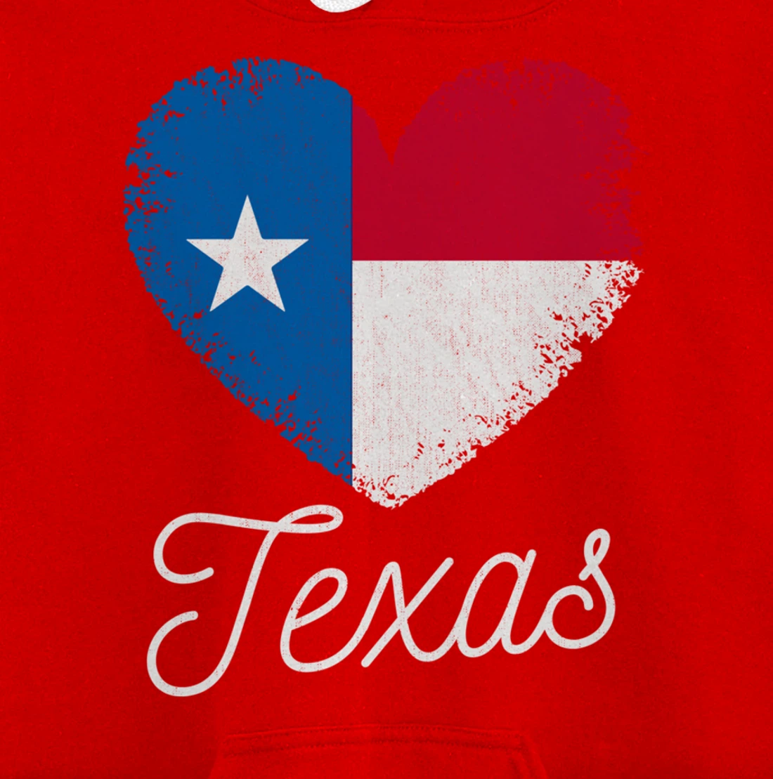 Love Heart Texan Flag Texas Pullover Hoodie