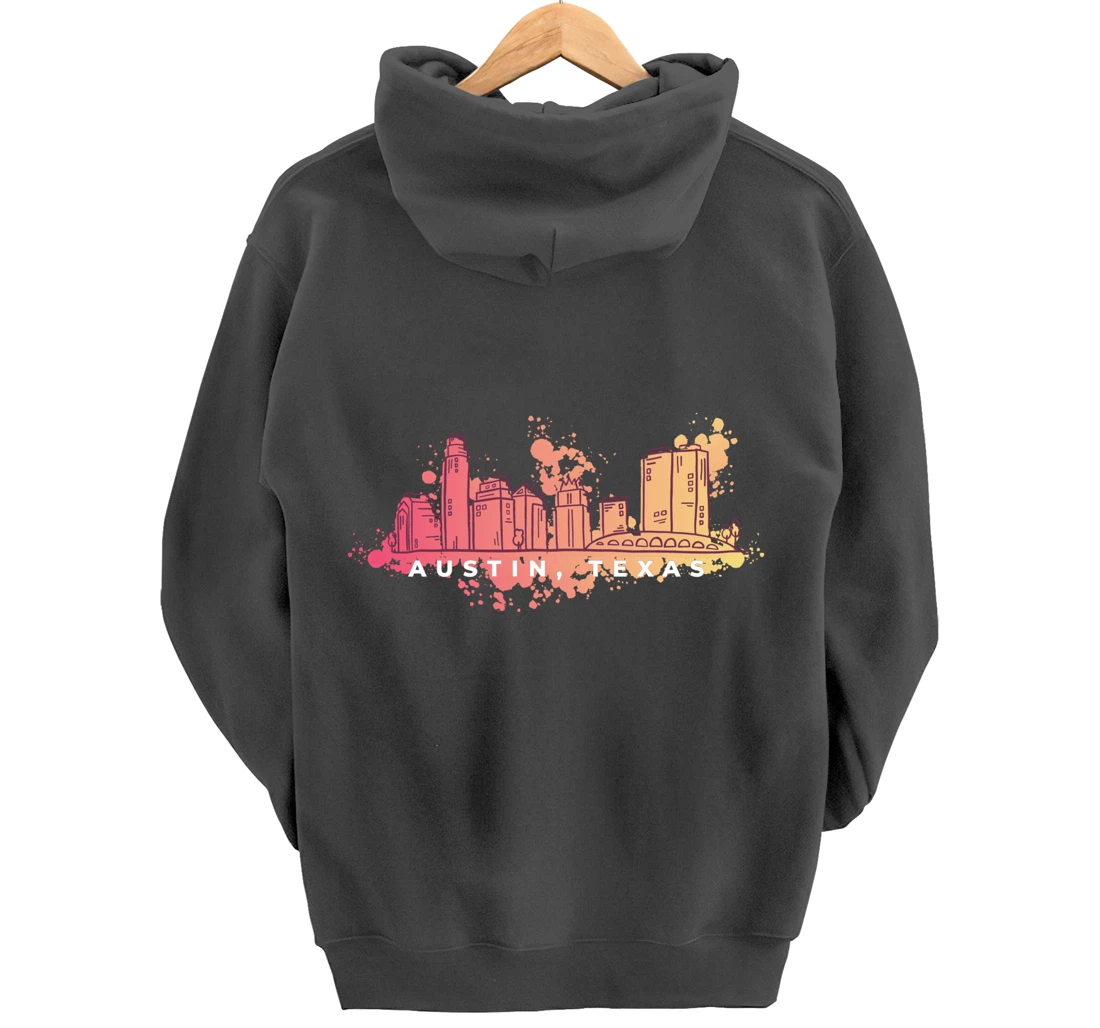 Austin Skyline Texas Pride Souvenir Gift Pullover Hoodie