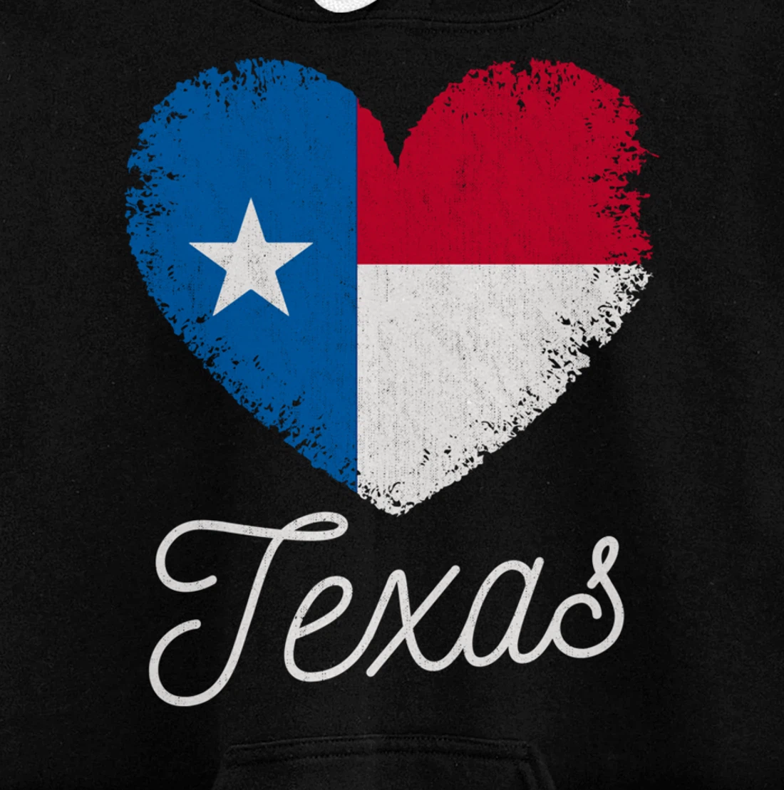 Love Heart Texan Flag Texas Pullover Hoodie