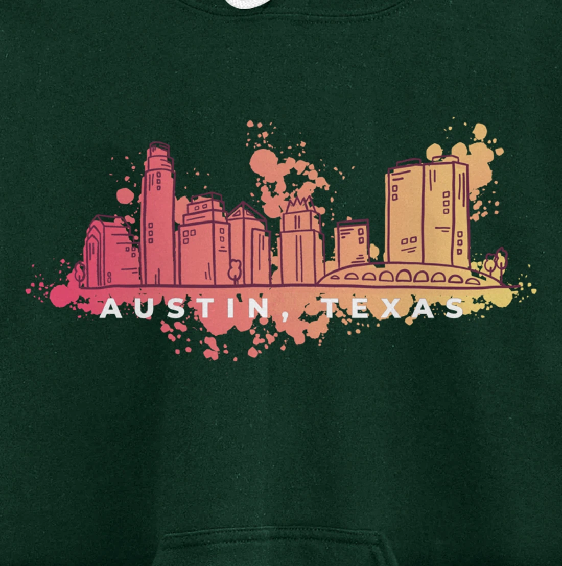 Austin Skyline Texas Pride Souvenir Gift Pullover Hoodie