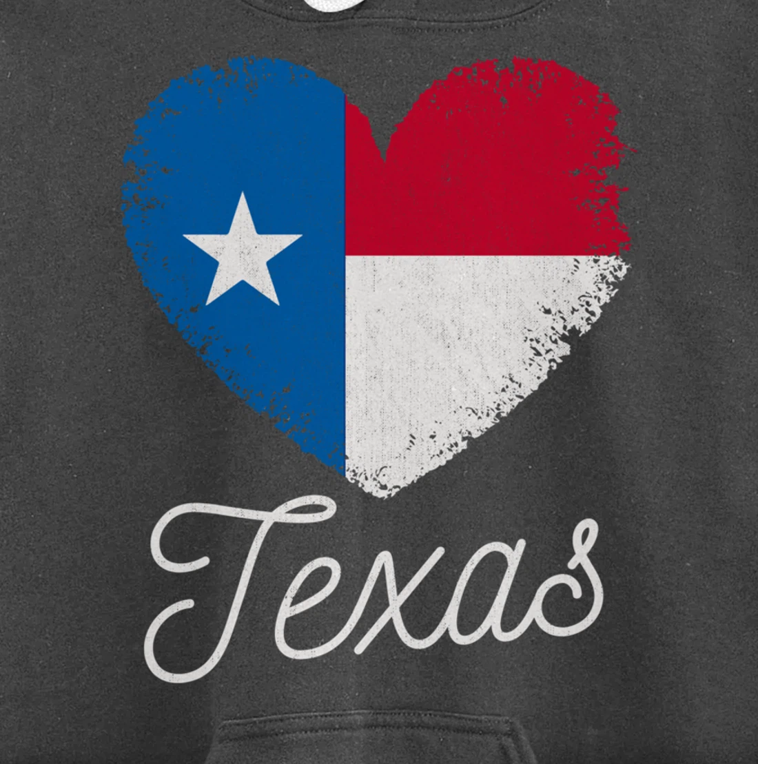 Love Heart Texan Flag Texas Pullover Hoodie