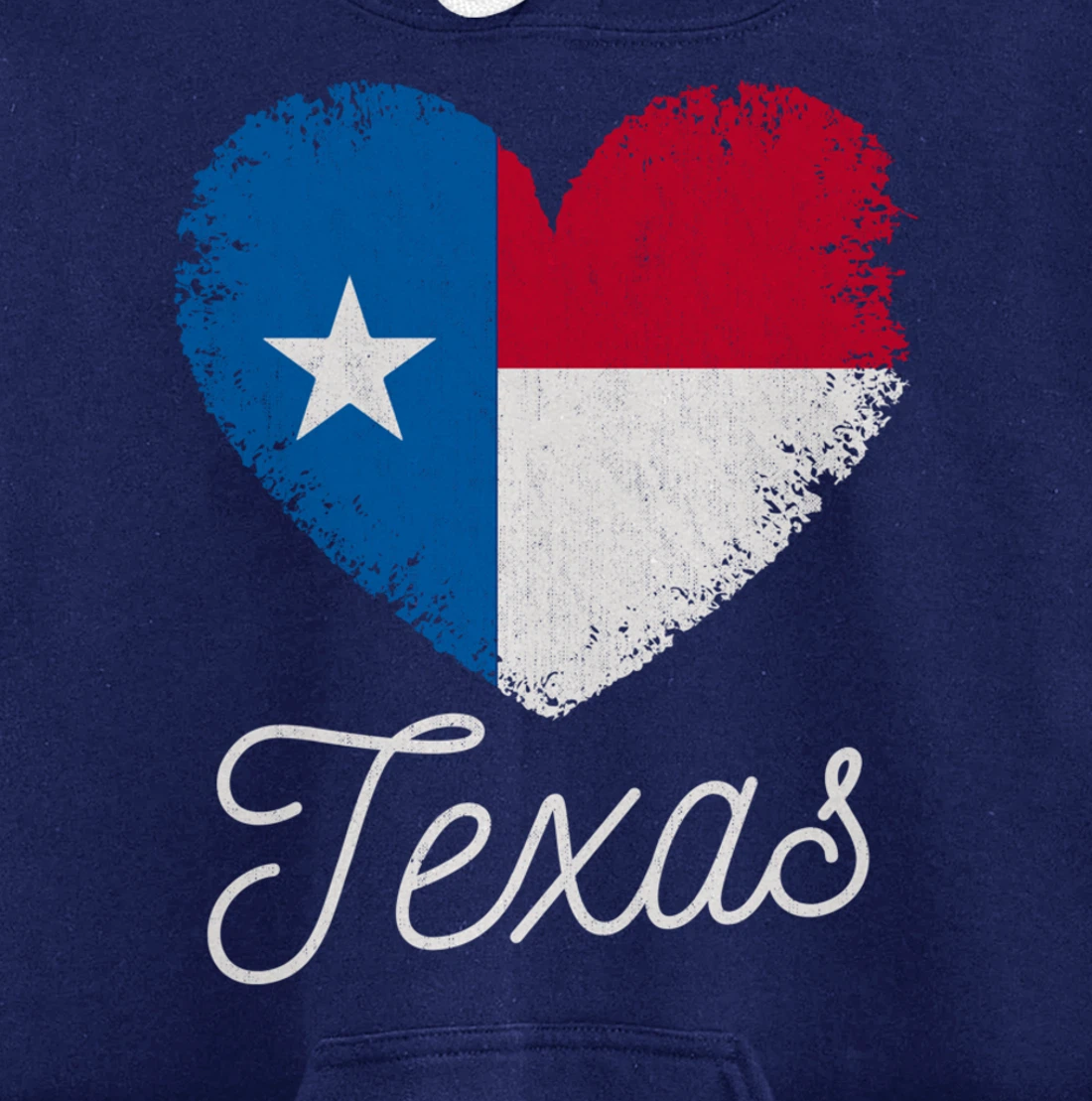 Love Heart Texan Flag Texas Pullover Hoodie