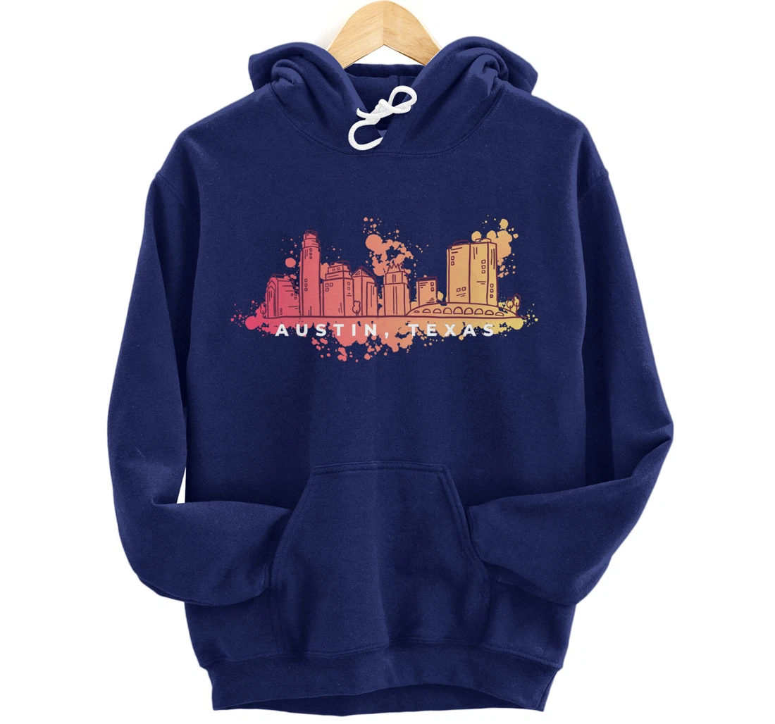 Austin Skyline Texas Pride Souvenir Gift Pullover Hoodie