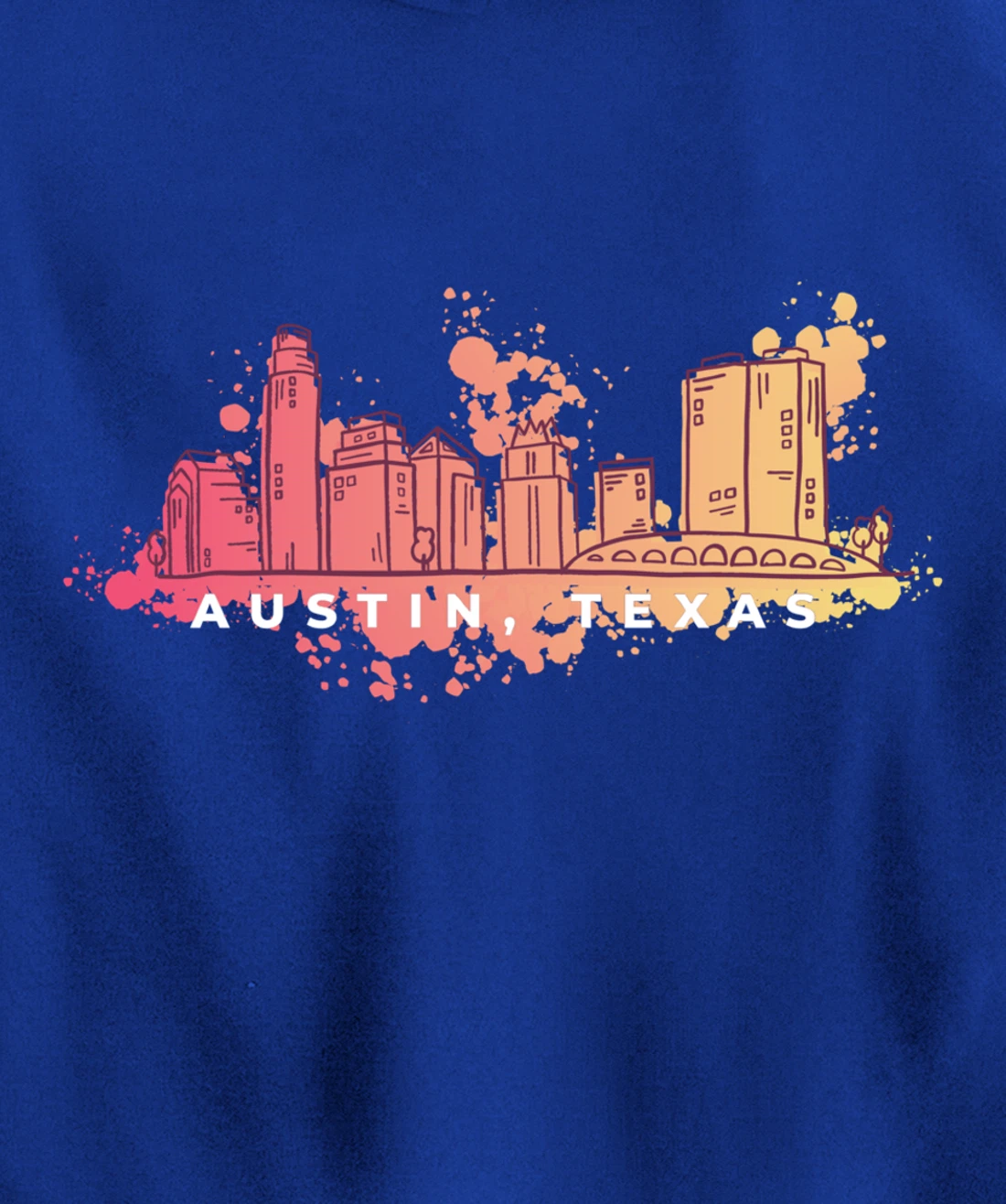 Austin Skyline Texas Pride Souvenir Gift Pullover Hoodie