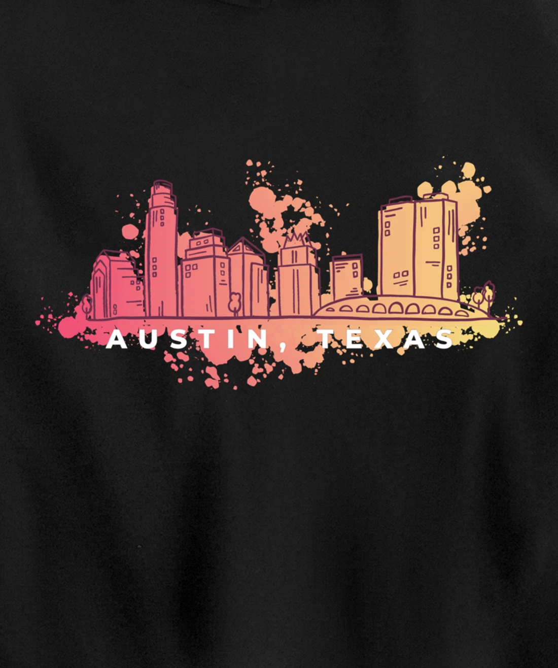 Austin Skyline Texas Pride Souvenir Gift Pullover Hoodie
