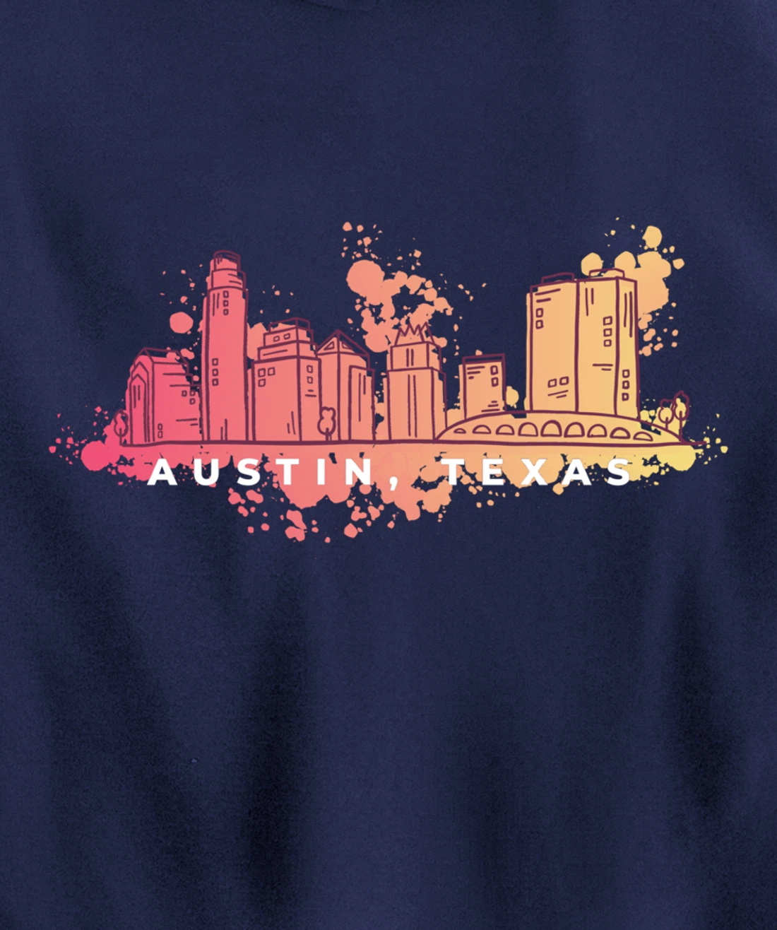 Austin Skyline Texas Pride Souvenir Gift Pullover Hoodie