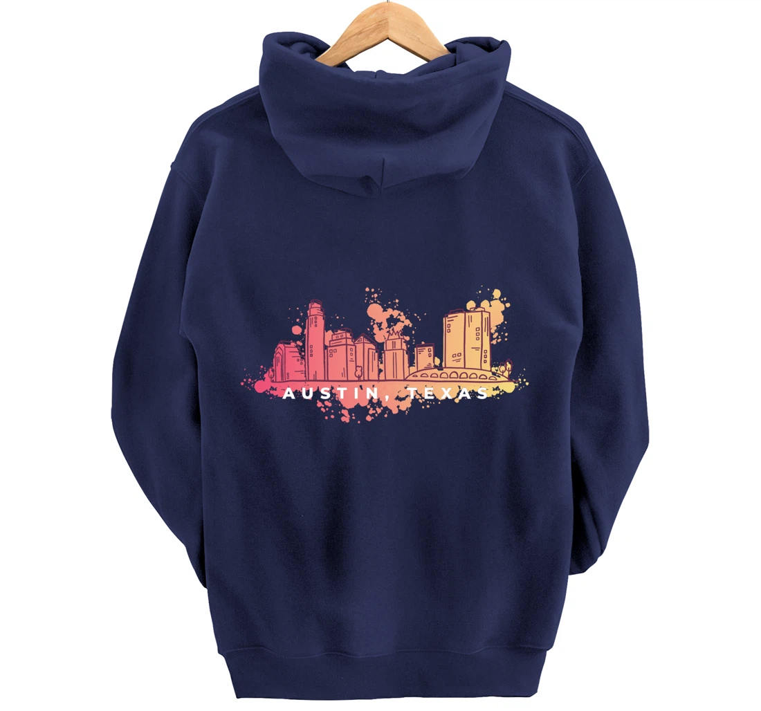 Austin Skyline Texas Pride Souvenir Gift Pullover Hoodie