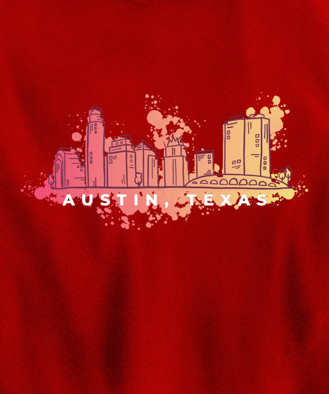 Austin Skyline Texas Pride Souvenir Gift Pullover Hoodie