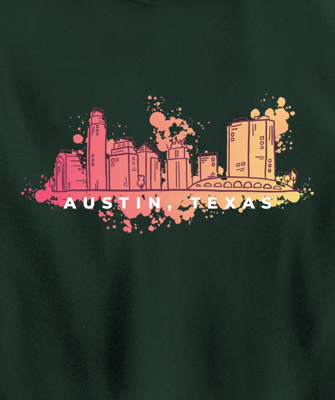 Austin Skyline Texas Pride Souvenir Gift Pullover Hoodie
