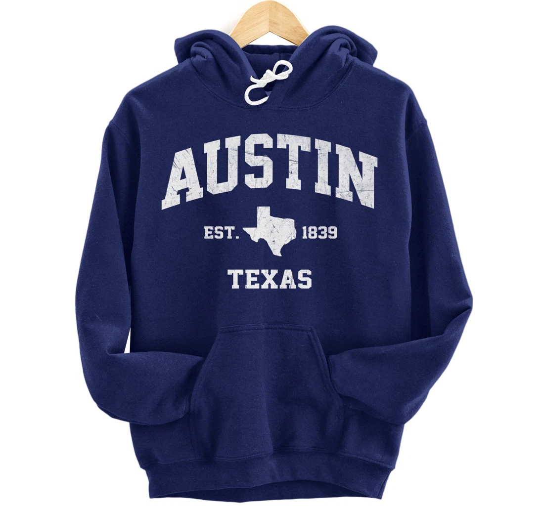Austin Texas TX USA vintage state Athletic style gift Pullover Hoodie