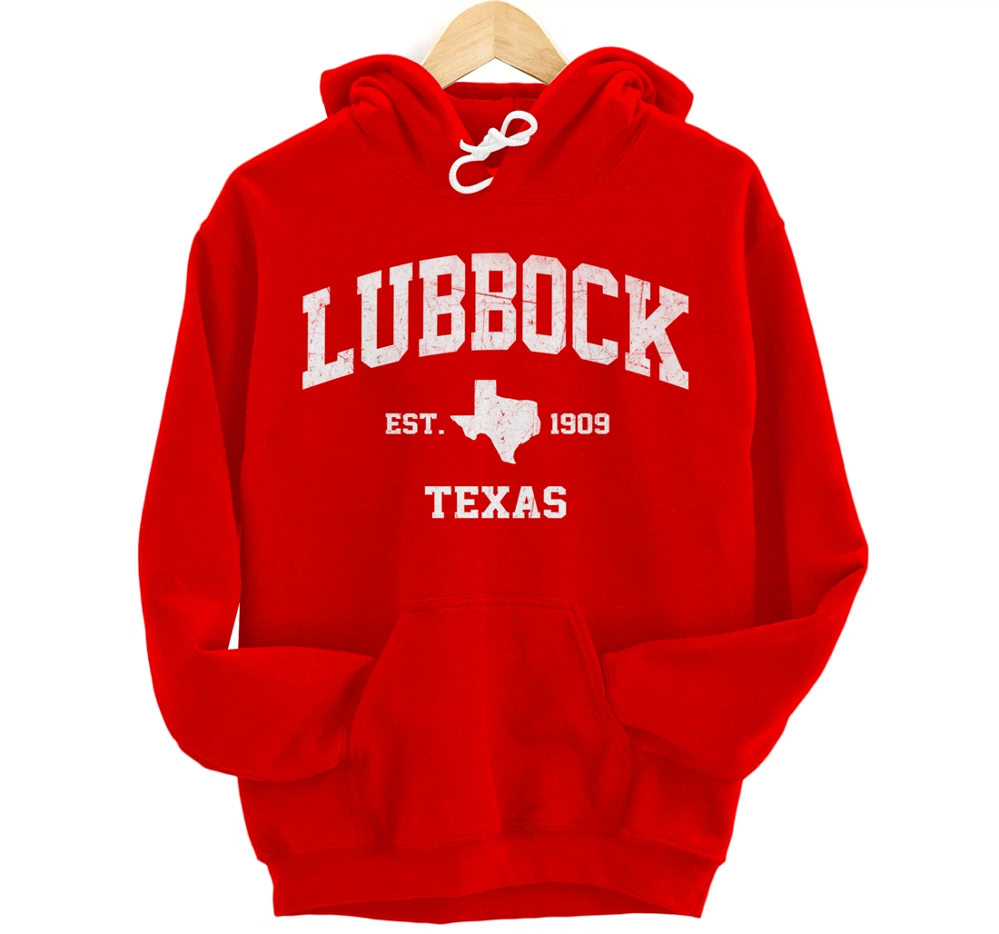 Lubbock Texas TX USA vintage state Athletic style gift Pullover Hoodie