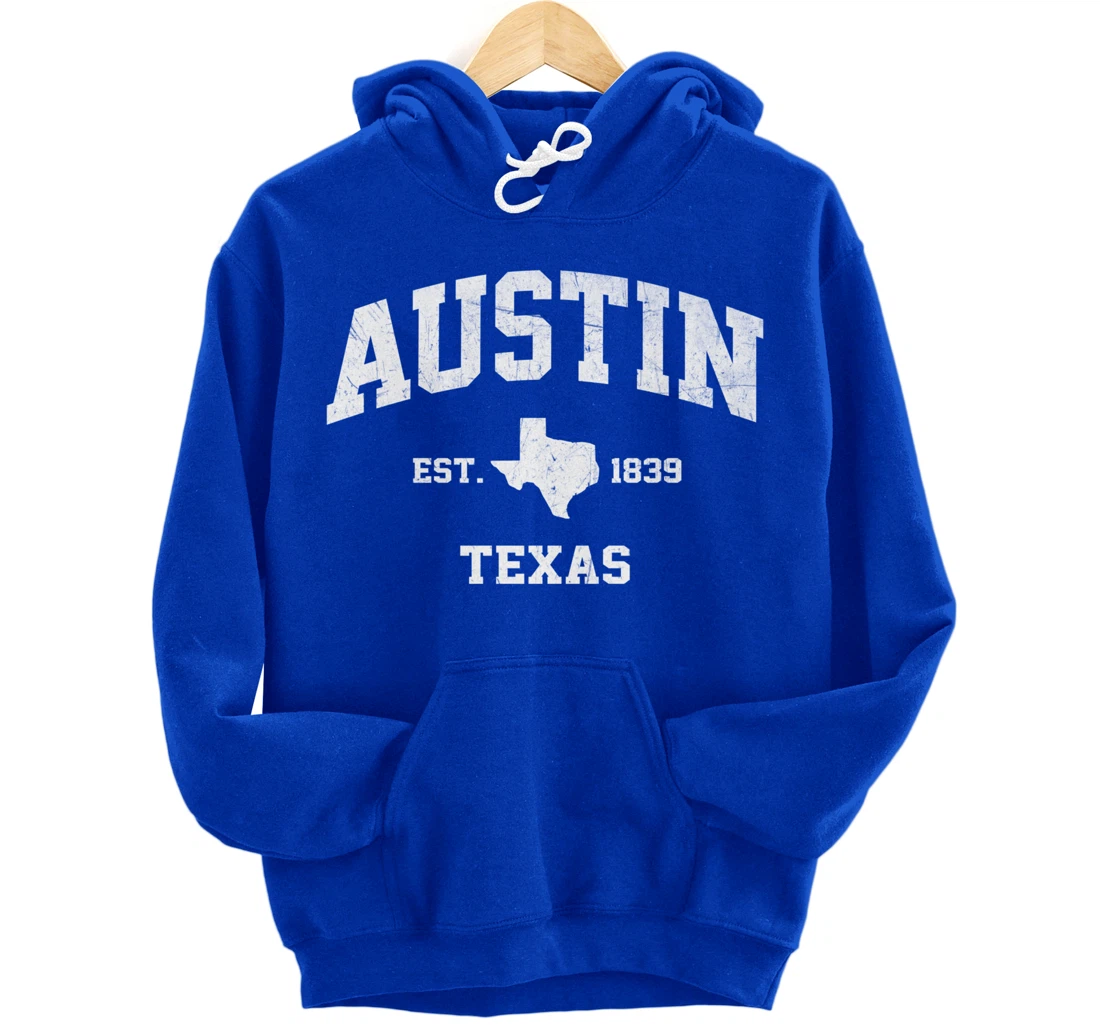 Austin Texas TX USA vintage state Athletic style gift Pullover Hoodie