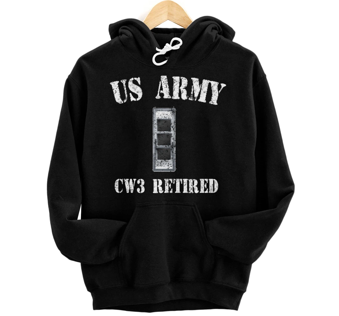 Retired Army Warrant Officer CW3 Veteran Vintage Pullover Hoodie