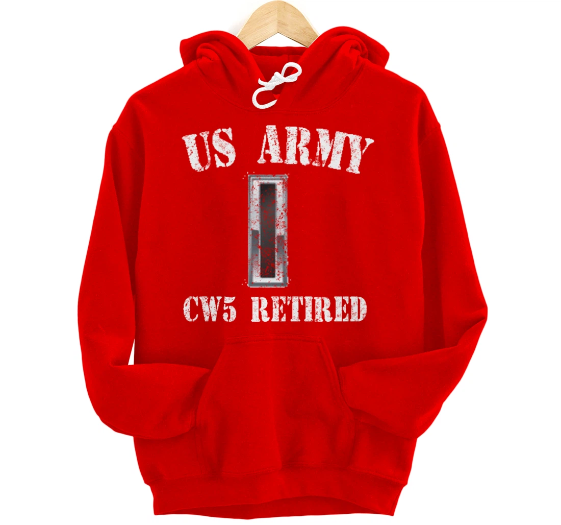 Retired Army Warrant Officer CW5 Veteran Vintage Retiree Pullover Hoodie