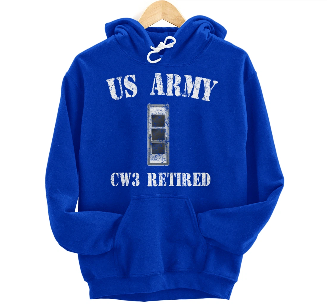 Retired Army Warrant Officer CW3 Veteran Vintage Pullover Hoodie