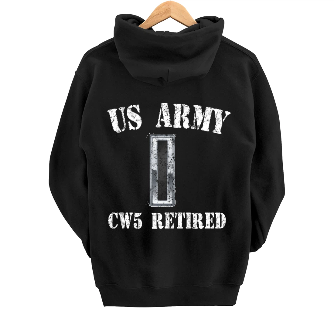 Retired Army Warrant Officer CW5 Veteran Vintage Retiree Pullover Hoodie