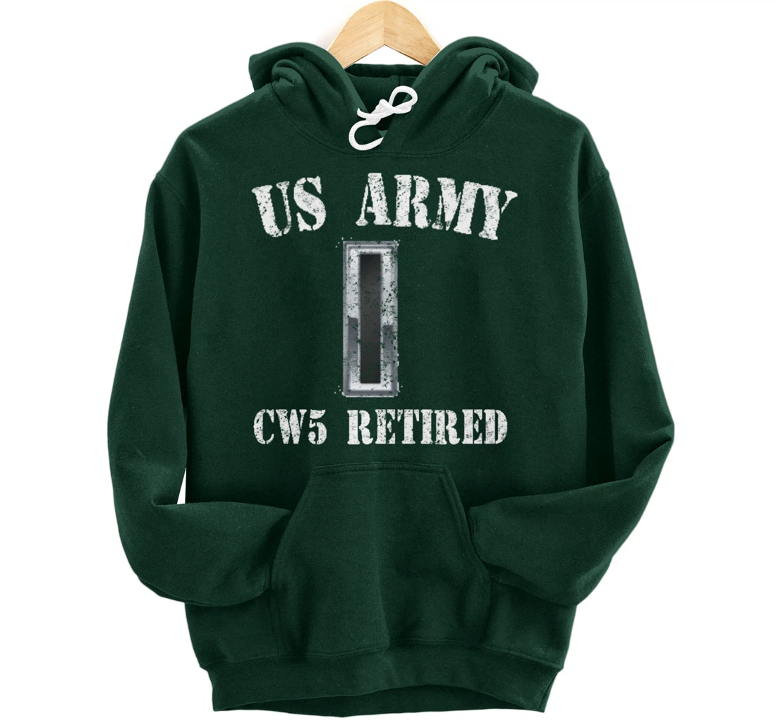 Retired Army Warrant Officer CW5 Veteran Vintage Retiree Pullover Hoodie