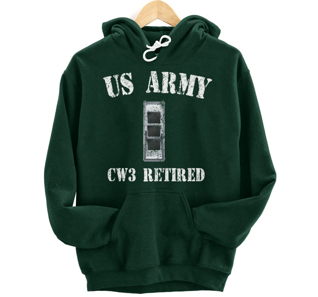 Retired Army Warrant Officer CW3 Veteran Vintage Pullover Hoodie
