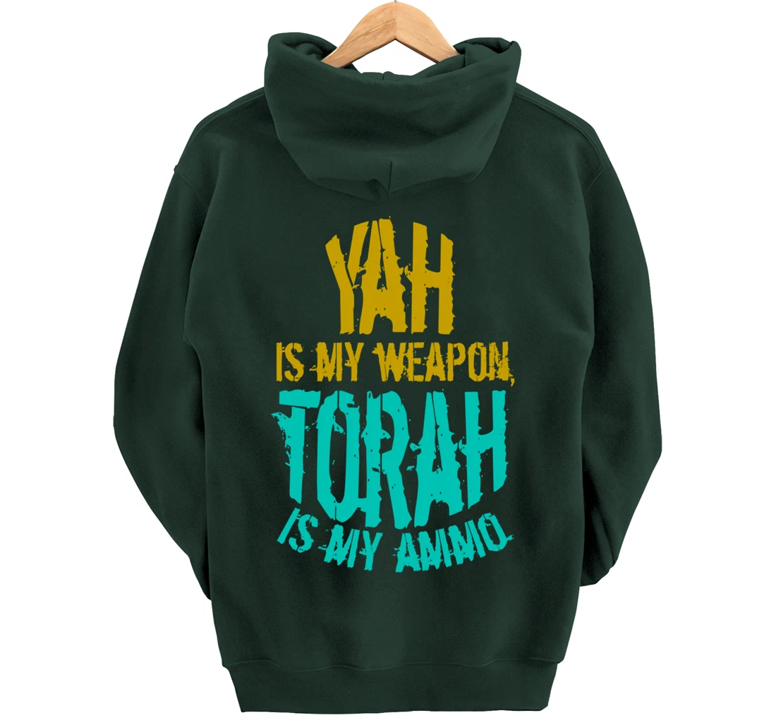 Hebrew Israelite Clothing Yah is My Weapon Judah Torah Gift Pullover Hoodie
