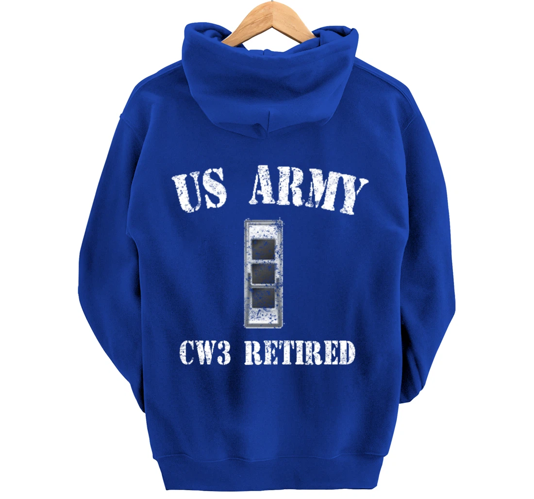 Retired Army Warrant Officer CW3 Veteran Vintage Pullover Hoodie