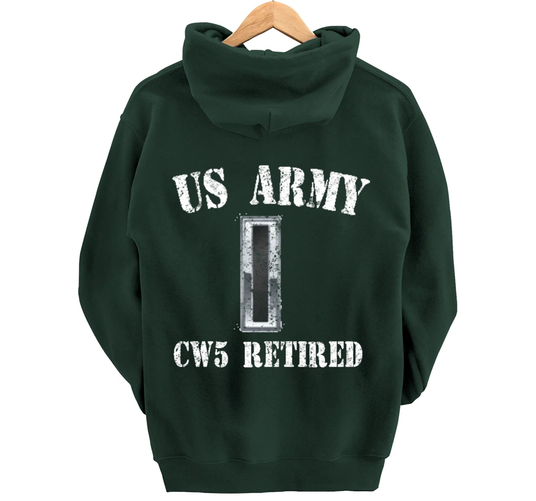 Retired Army Warrant Officer CW5 Veteran Vintage Retiree Pullover Hoodie