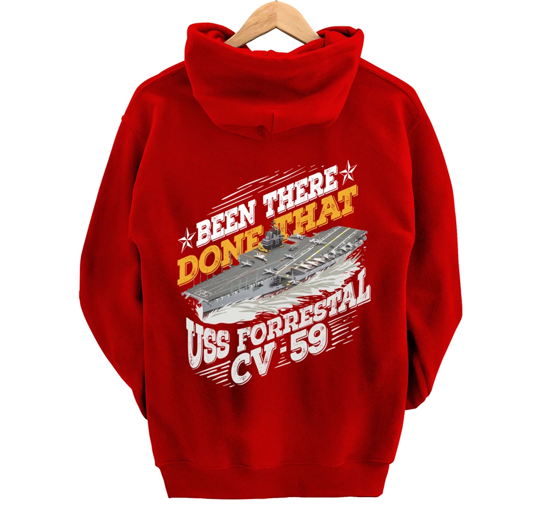 USS Forrestal Gift For A US Military Veteran Pullover Hoodie