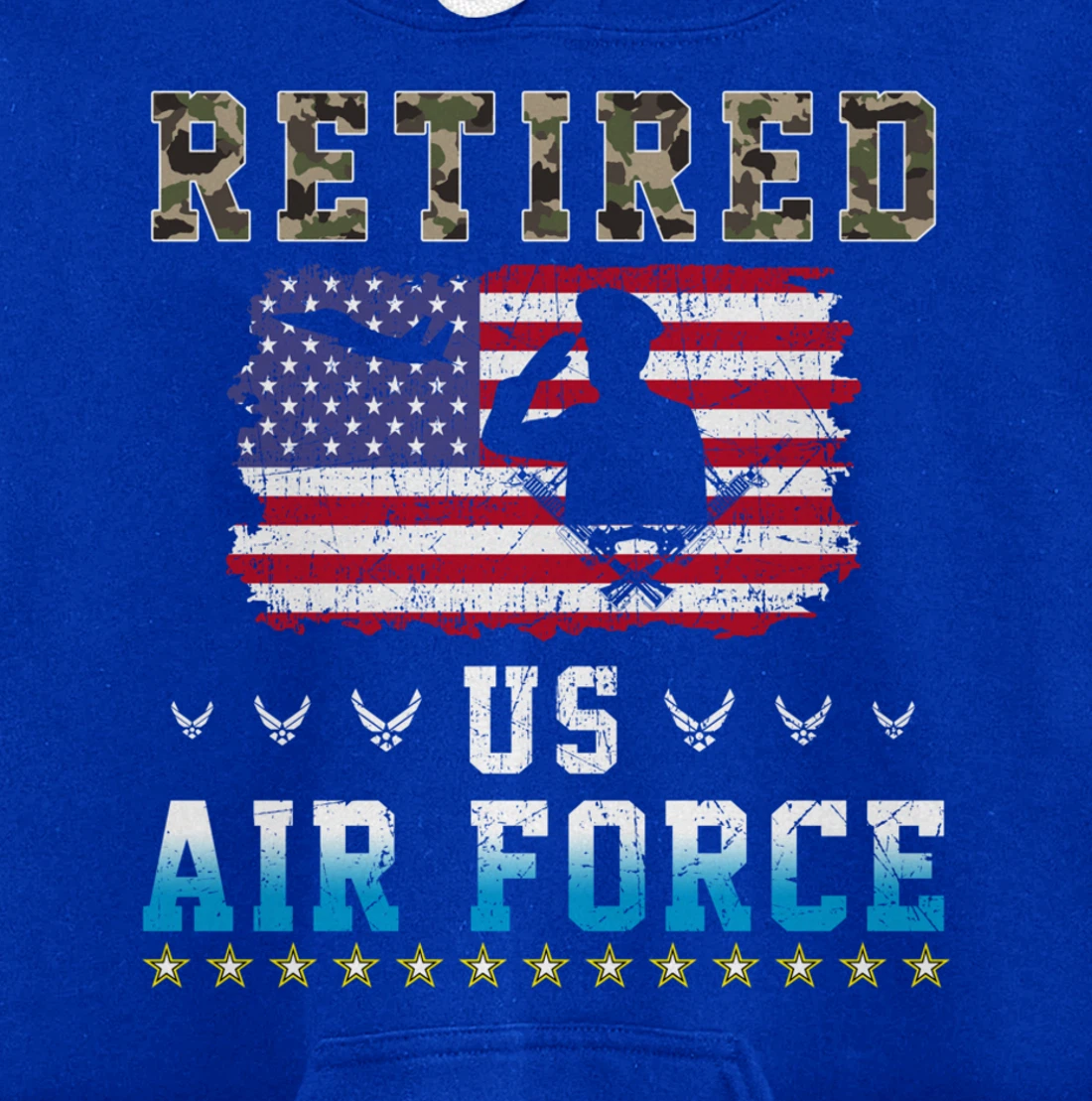 Vintage Retired US Air Force Veteran Army Retirement Army Pullover Hoodie