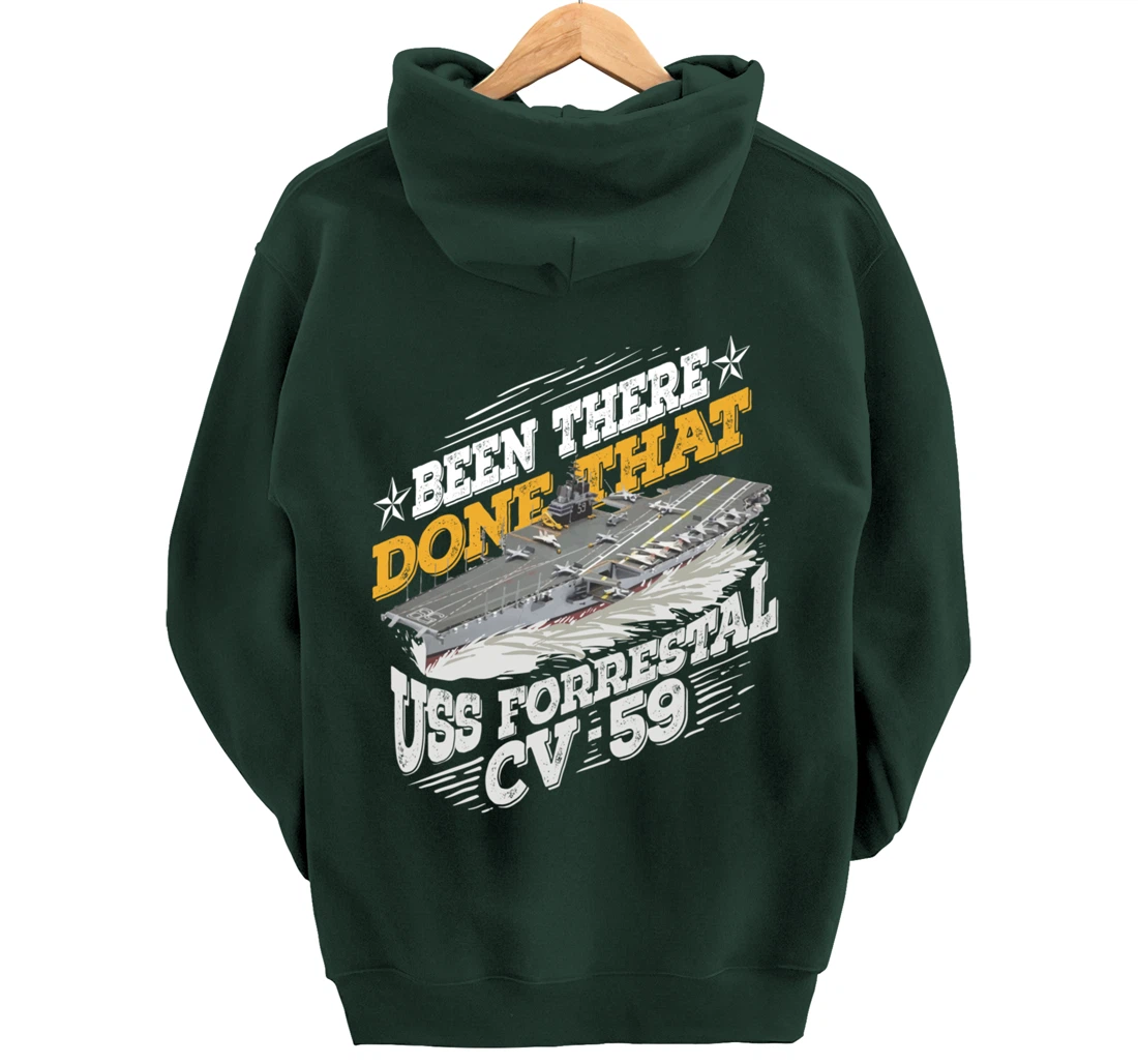 USS Forrestal Gift For A US Military Veteran Pullover Hoodie