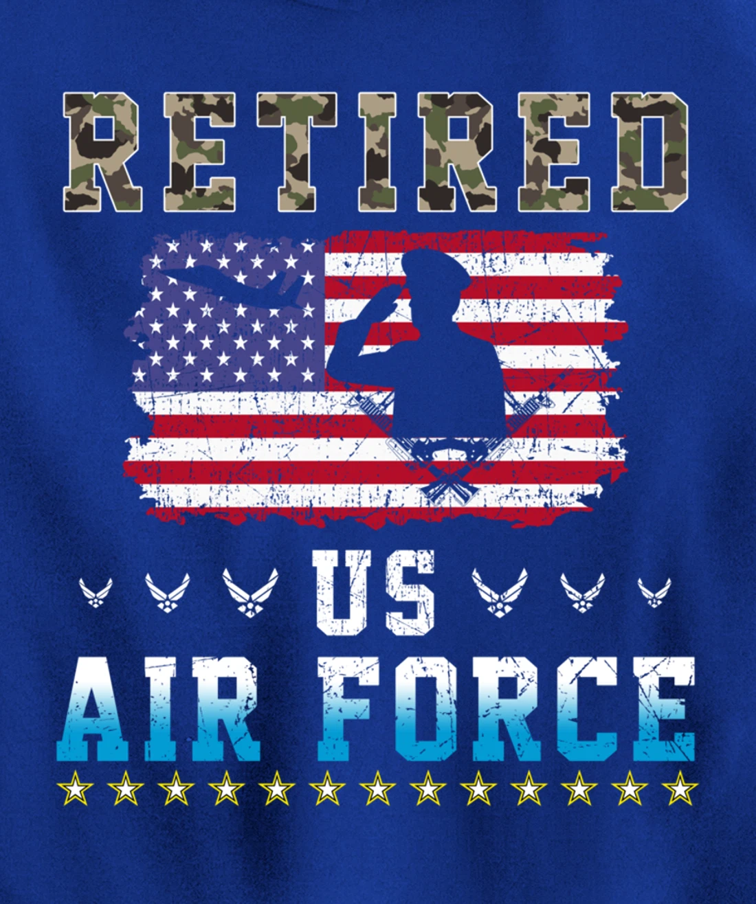 Vintage Retired US Air Force Veteran Army Retirement Army Pullover Hoodie