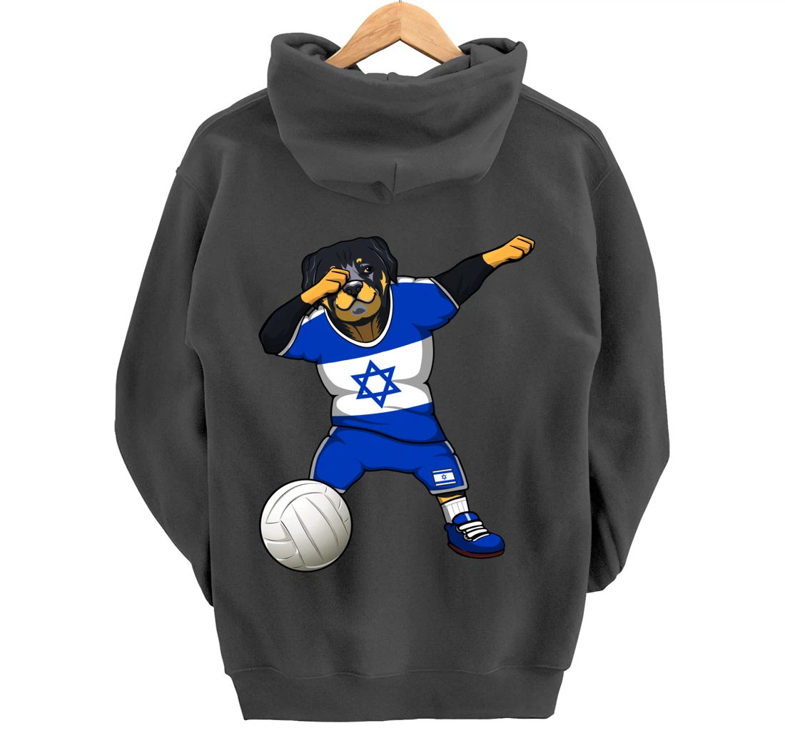 Dabbing Rottweiler Israel Jersey Israeli Volleyball Lovers Pullover Hoodie