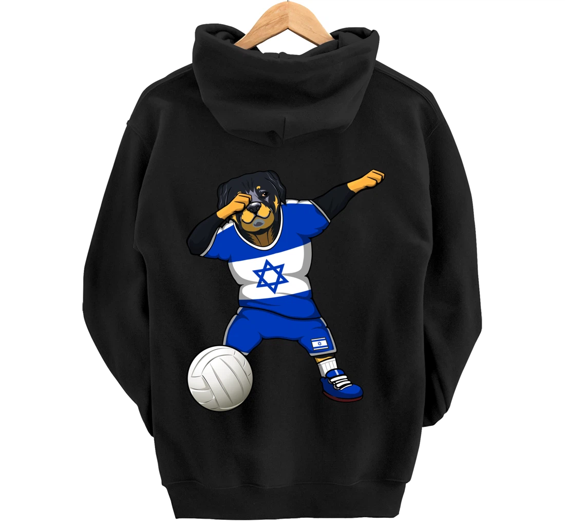 Dabbing Rottweiler Israel Jersey Israeli Volleyball Lovers Pullover Hoodie