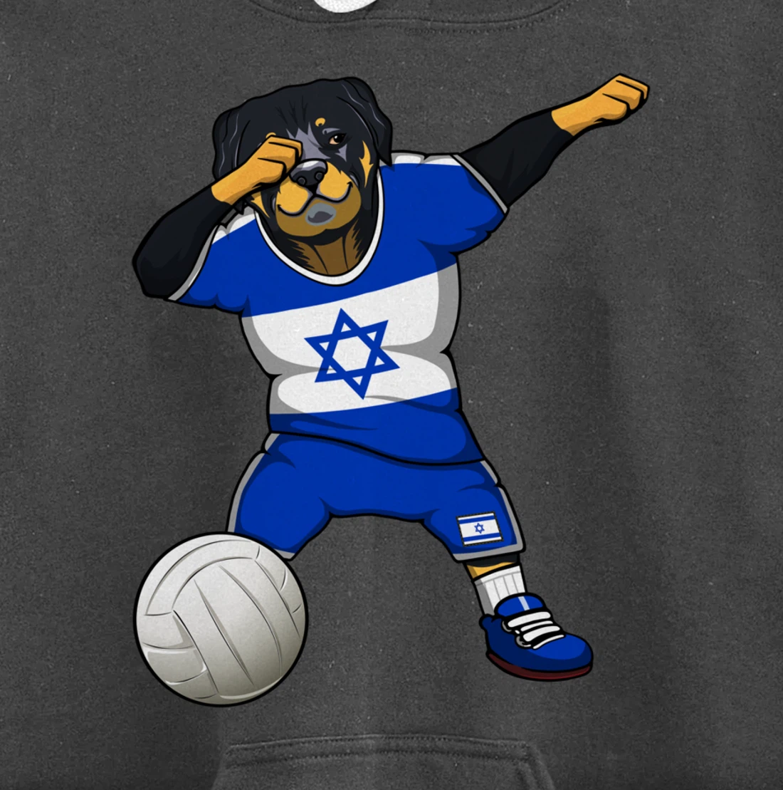 Dabbing Rottweiler Israel Jersey Israeli Volleyball Lovers Pullover Hoodie