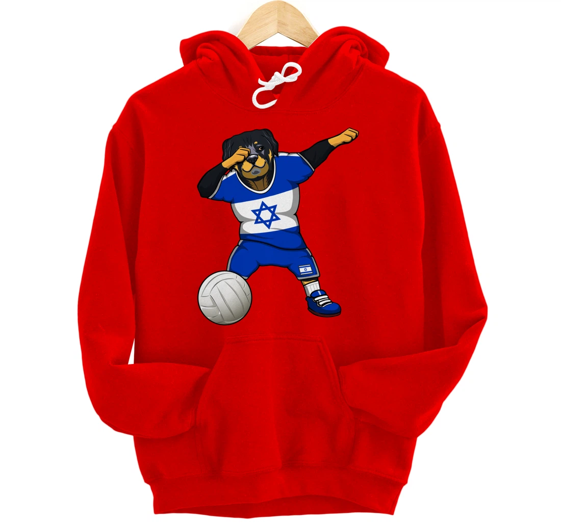 Dabbing Rottweiler Israel Jersey Israeli Volleyball Lovers Pullover Hoodie