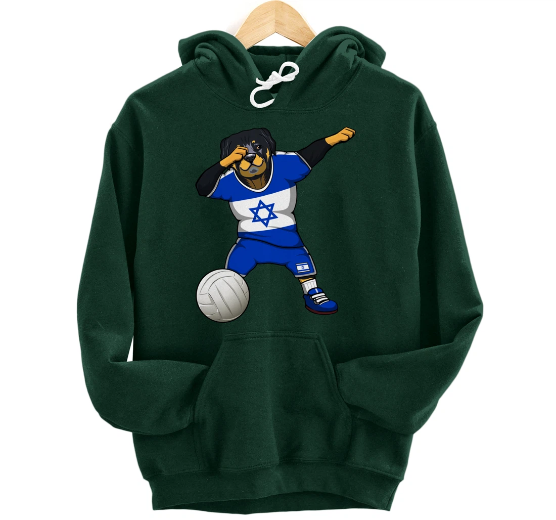 Dabbing Rottweiler Israel Jersey Israeli Volleyball Lovers Pullover Hoodie