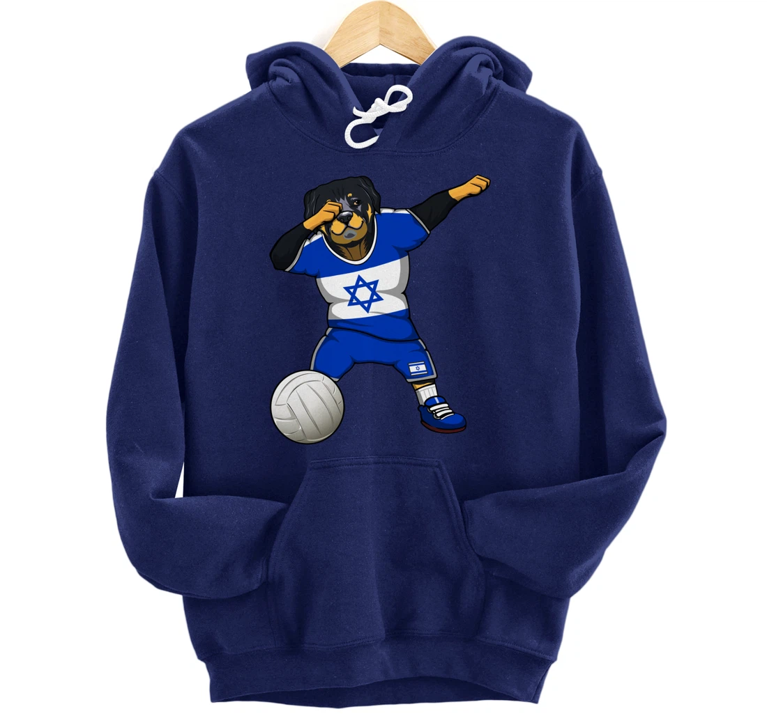 Dabbing Rottweiler Israel Jersey Israeli Volleyball Lovers Pullover Hoodie
