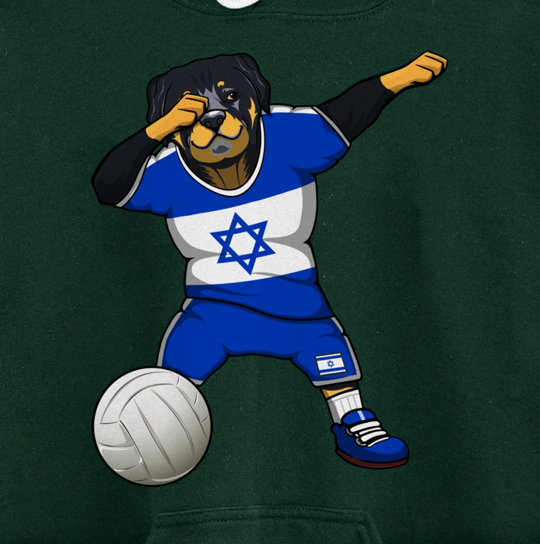 Dabbing Rottweiler Israel Jersey Israeli Volleyball Lovers Pullover Hoodie